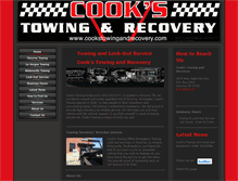 Tablet Screenshot of cookstowingandrecovery.com
